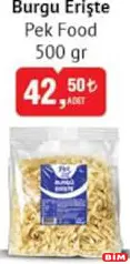 PEK FOOD BURGU ERİŞTE 500 GR fiyat ve kampanya bilgisi